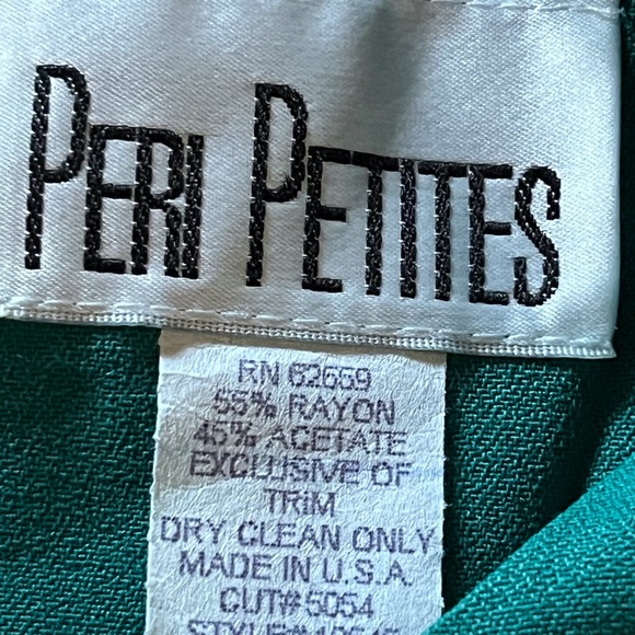 Peri Petites vintage green dresss Long sleeves size 6 - Picture 7 of 15